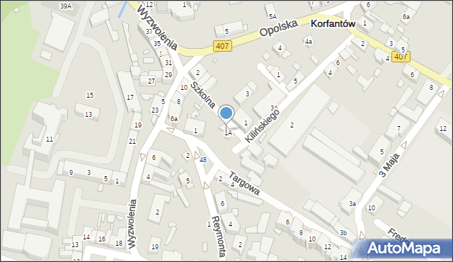 Korfantów, Plac Wolności, 3, mapa Korfantów