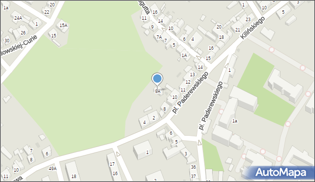 Kościan, Plac Paderewskiego Ignacego Jana, 9A, mapa Kościan