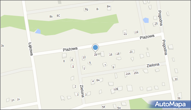 Kosewo, Plażowa, 14, mapa Kosewo