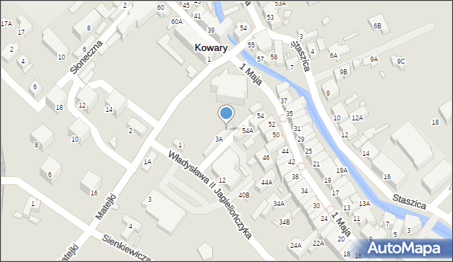 Kowary, Plac Franciszkański, 1A, mapa Kowary