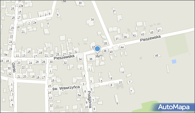Koźmin Wielkopolski, Pleszewska, 36a, mapa Koźmin Wielkopolski