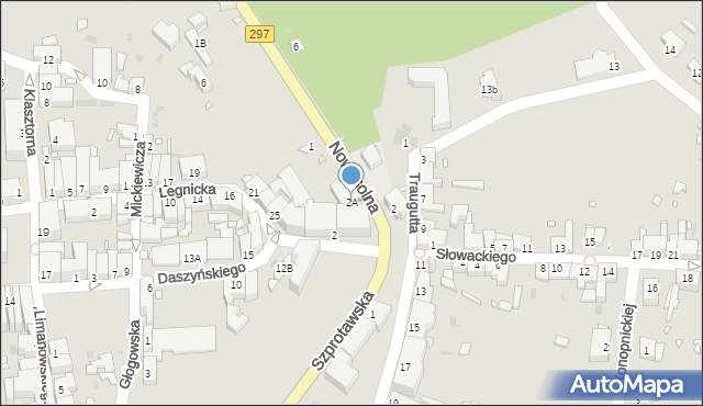 Kożuchów, Plac Jedności Robotniczej, 2A, mapa Kożuchów