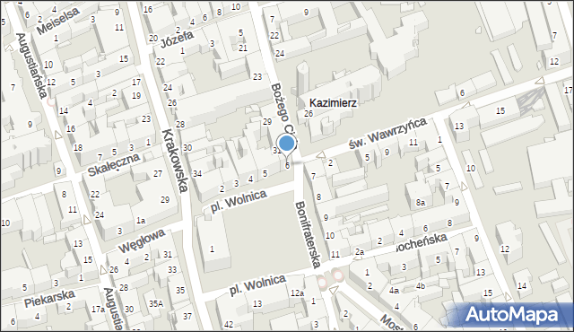 Kraków, Plac Wolnica, 6, mapa Krakowa