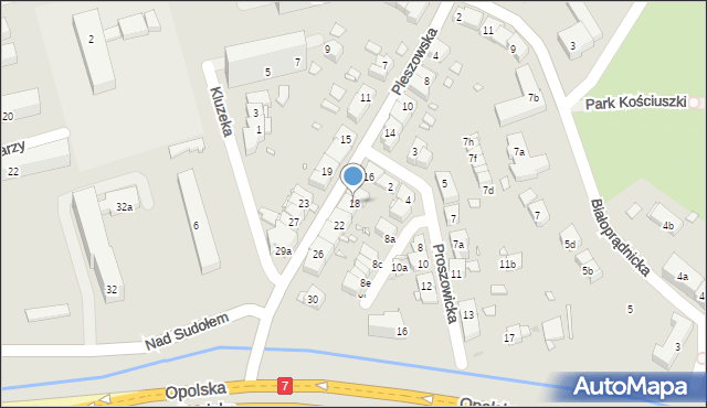 Kraków, Pleszowska, 18, mapa Krakowa