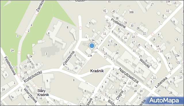 Kraśnik, Plac Wolności, 13d, mapa Kraśnik