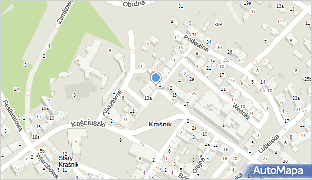 Kraśnik, Plac Wolności, 14, mapa Kraśnik