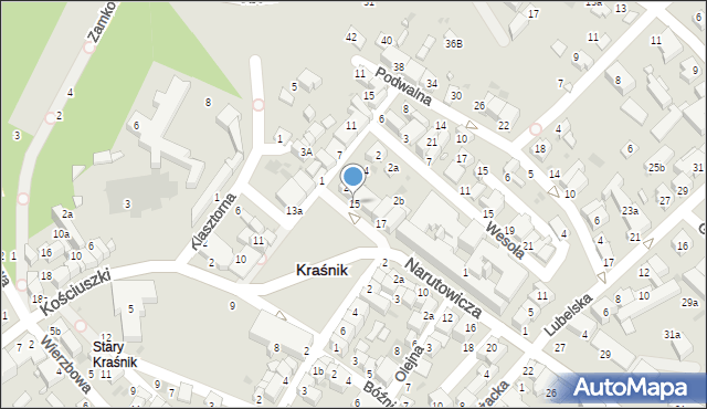 Kraśnik, Plac Wolności, 15, mapa Kraśnik