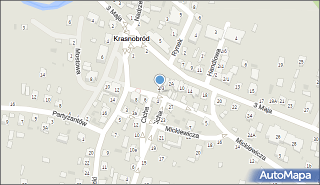 Krasnobród, Plac Siekluckiego M., 2/3, mapa Krasnobród