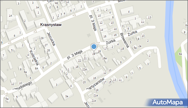 Krasnystaw, Plac 3 Maja, 19, mapa Krasnystaw