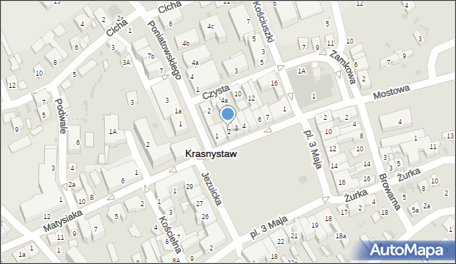 Krasnystaw, Plac 3 Maja, 2, mapa Krasnystaw