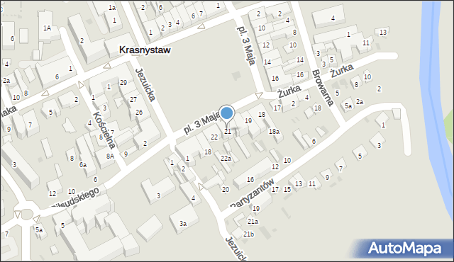 Krasnystaw, Plac 3 Maja, 21, mapa Krasnystaw