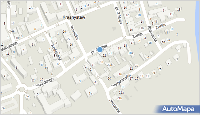 Krasnystaw, Plac 3 Maja, 23, mapa Krasnystaw