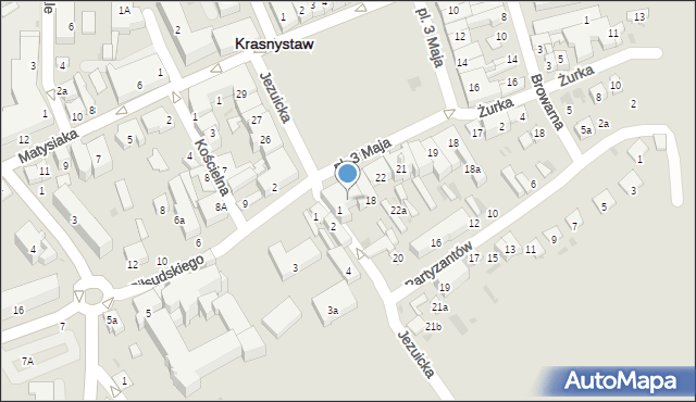 Krasnystaw, Plac 3 Maja, 24, mapa Krasnystaw