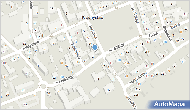 Krasnystaw, Plac 3 Maja, 25, mapa Krasnystaw