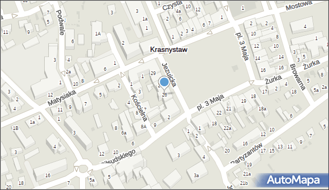 Krasnystaw, Plac 3 Maja, 26, mapa Krasnystaw