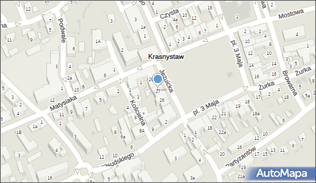 Krasnystaw, Plac 3 Maja, 27, mapa Krasnystaw