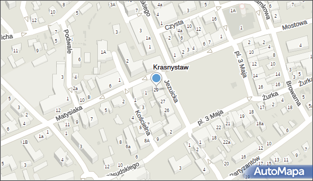 Krasnystaw, Plac 3 Maja, 29, mapa Krasnystaw