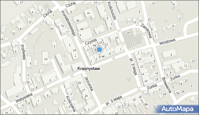 Krasnystaw, Plac 3 Maja, 3, mapa Krasnystaw