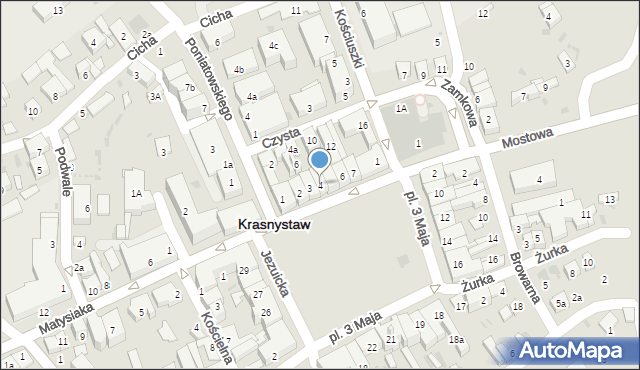 Krasnystaw, Plac 3 Maja, 4, mapa Krasnystaw