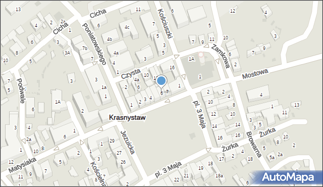 Krasnystaw, Plac 3 Maja, 6, mapa Krasnystaw