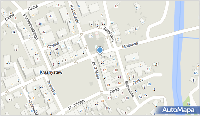 Krasnystaw, Plac 3 Maja, 9, mapa Krasnystaw