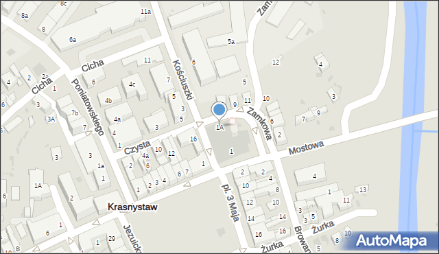 Krasnystaw, Plac Żołnierzy Wyklętych, 1A, mapa Krasnystaw