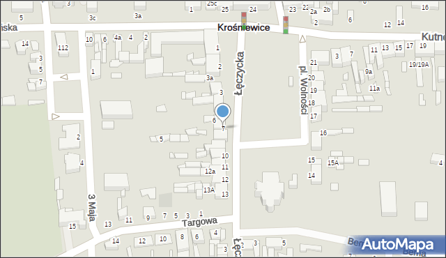 Krośniewice, Plac Wolności, 7, mapa Krośniewice