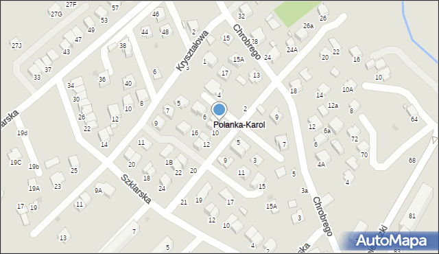 Krosno, Platynowa, 8, mapa Krosna