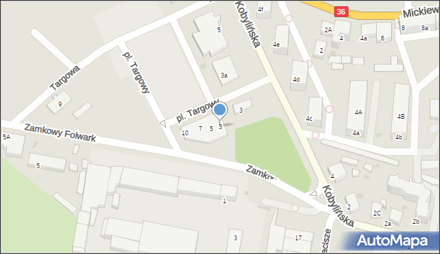 Krotoszyn, Plac Targowy, 3, mapa Krotoszyna