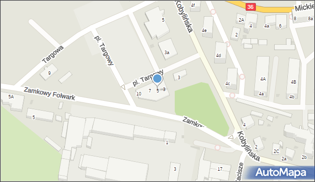 Krotoszyn, Plac Targowy, 5, mapa Krotoszyna