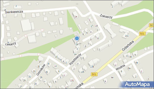 Krynica Morska, Plastyków, 14, mapa Krynica Morska