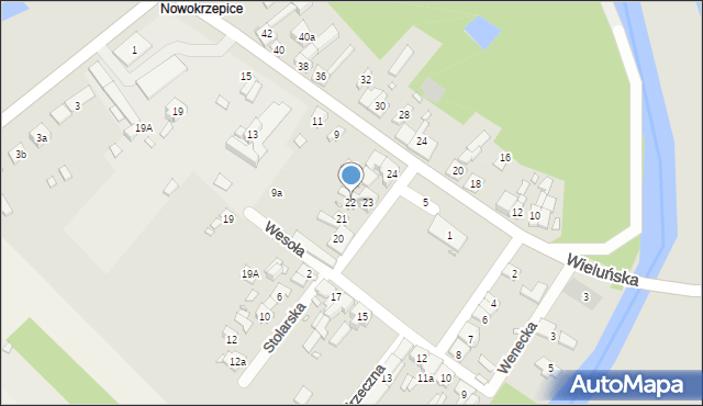Krzepice, Plac Powstańców Śląskich, 22, mapa Krzepice