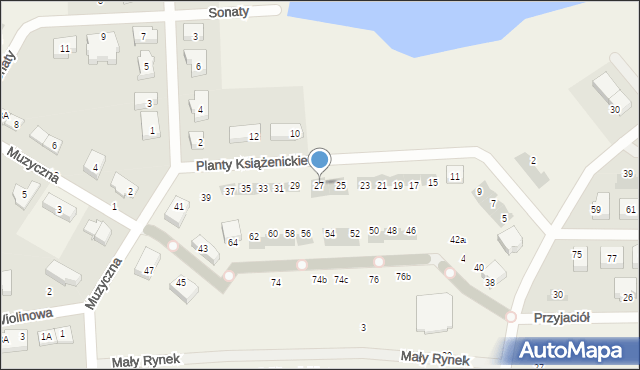 Książenice, Planty Książenickie, 27, mapa Książenice