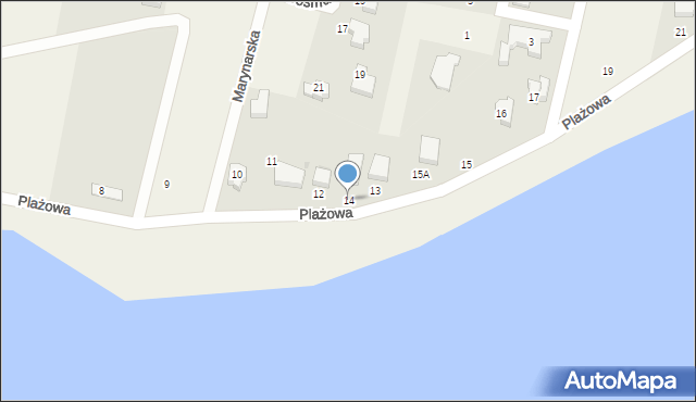 Kunice, Plażowa, 14, mapa Kunice