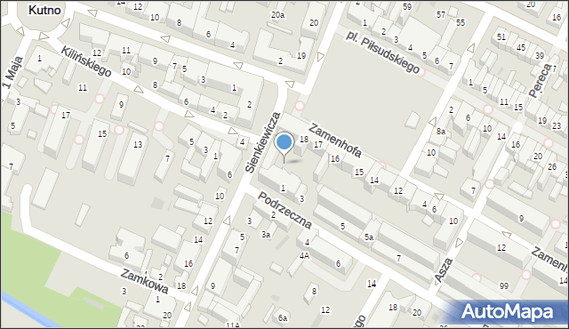 Kutno, Plac Piłsudskiego Józefa, marsz., 18p, mapa Kutno