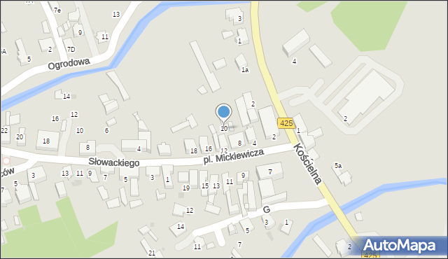 Kuźnia Raciborska, Plac Mickiewicza Adama, 10, mapa Kuźnia Raciborska