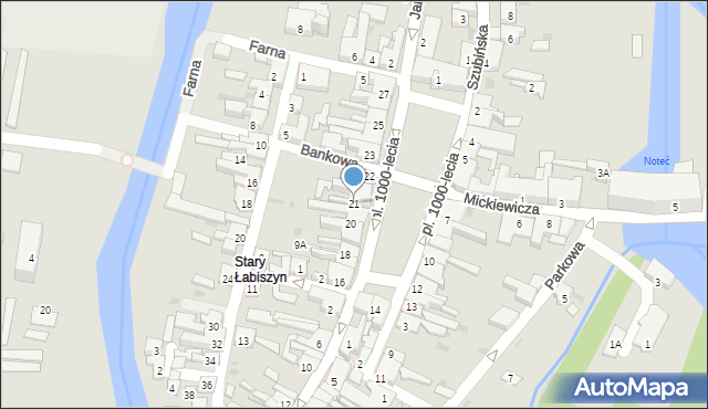 Łabiszyn, Plac Tysiąclecia, 21, mapa Łabiszyn