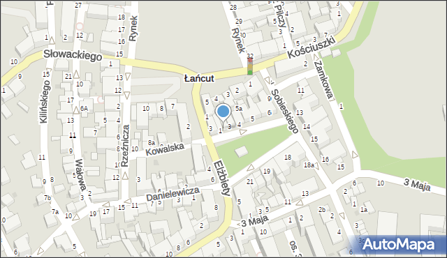 Łańcut, Plac Króla Jana III Sobieskiego, 2, mapa Łańcut