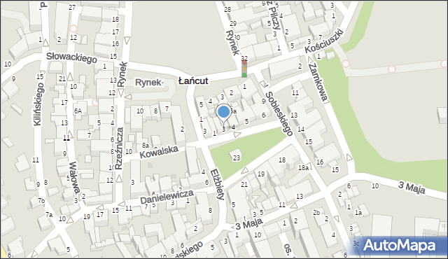 Łańcut, Plac Króla Jana III Sobieskiego, 3, mapa Łańcut