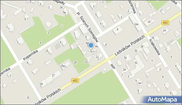 Łask, Plac Szarych Szeregów, 7, mapa Łask