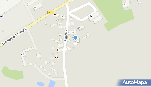 Łask, Plażowa, 12, mapa Łask