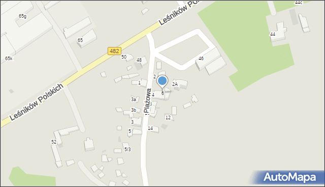 Łask, Plażowa, 6, mapa Łask