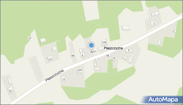 Łążek, Płaszczyzna, 10, mapa Łążek