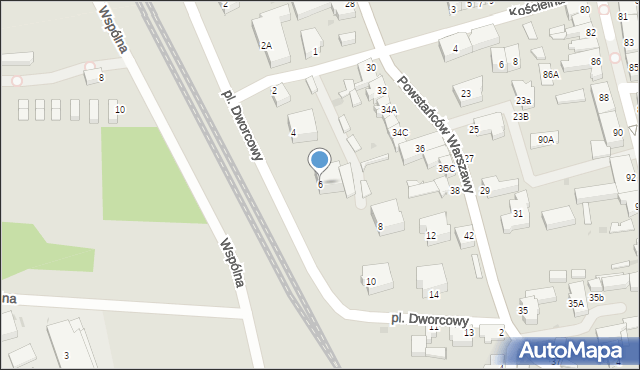 Łeba, Plac Dworcowy, 6, mapa Łeba
