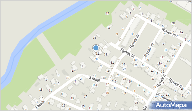 Łęczna, Plac Kanałowy, 30, mapa Łęczna