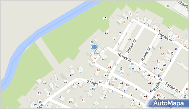 Łęczna, Plac Kanałowy, 34, mapa Łęczna
