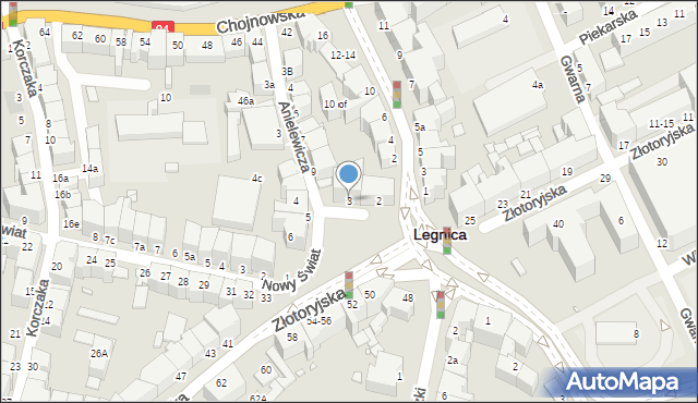 Legnica, Plac Wolności, 3, mapa Legnicy