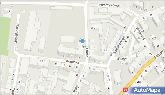 Legnica, Plater Emilii, 18, mapa Legnicy