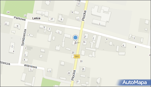 Lelice, Płocka, 16, mapa Lelice