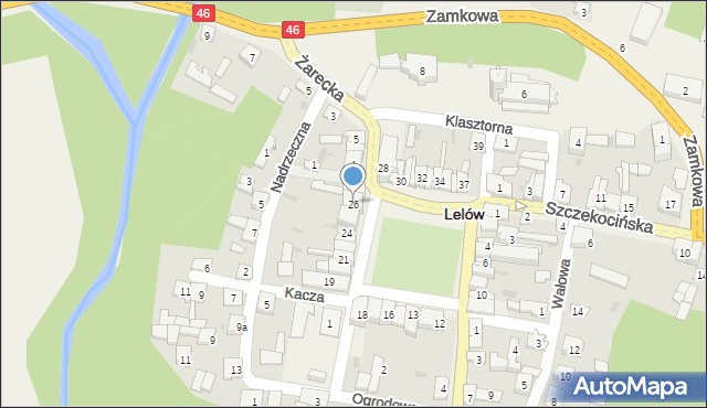 Lelów, Plac Partyzantów, 26, mapa Lelów